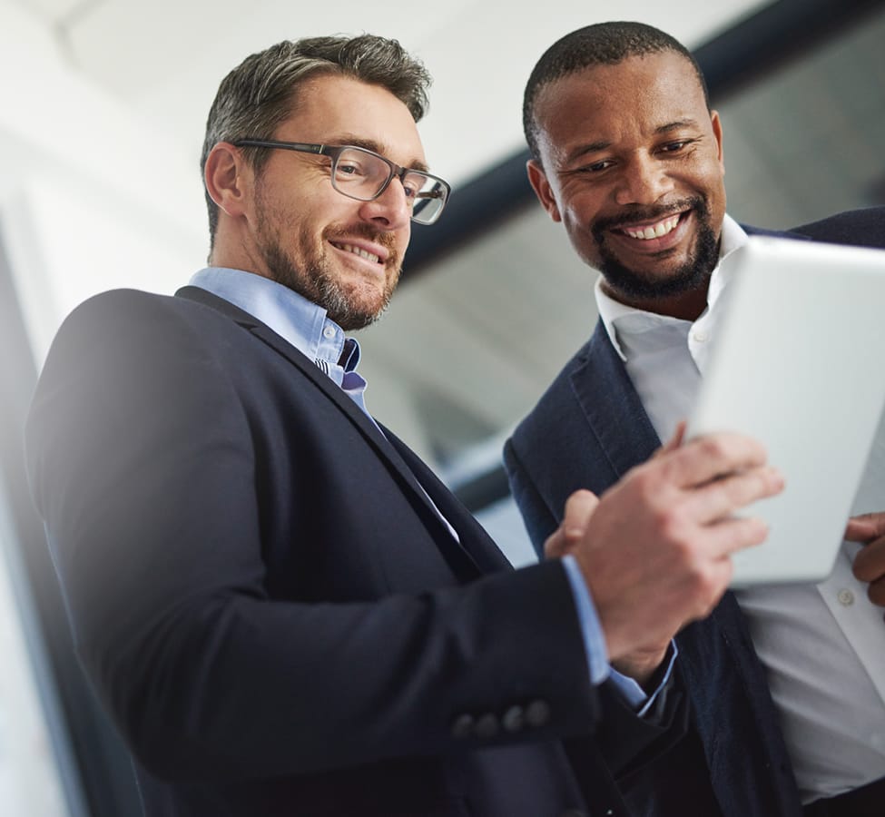 domain-management-man-discussing-work-with-colleague